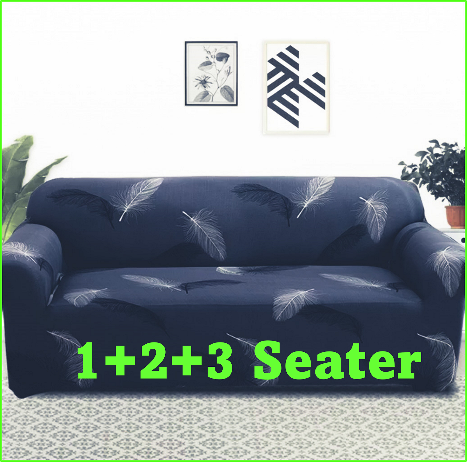 123d8 Blue Gray Spandex Polar Fleece Super Elastic Stretch Sofa Cover Slipcover Couch Living Room 1/2/3 Seater Sofa Couch Cover Full Set Blue-Gray - Image 1