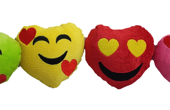 Heart Design Emoji Key Tag , Key Chain - Red  Yellow Green Pink