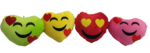 Heart Design Emoji Key Tag , Key Chain - Red  Yellow Green Pink