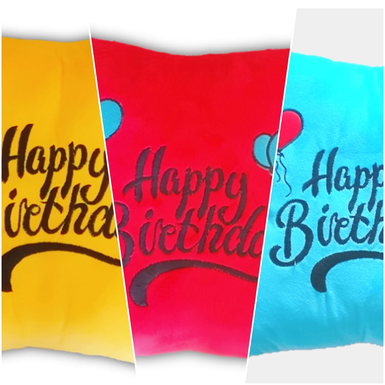 8911c38ed4e86950162910b3b7d77857-1.jpg Happy Birthday Gift Embroider Pillow Gift For Everyone - Red, Yellow, Blue - Image 1