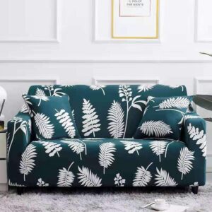 Green Floral Design 1/2/3 Solid Stretch Sectional Sofa Covers Soft Slipcovers Elastic Couch Cover For Single Two Three Seats Full Set