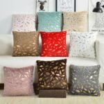 Gold Feather Fur Home Decor Sofa Cushion Cover / Throw Pillow Cover – 18×18 Inches (45×45 cm) - Image 4