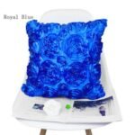 3D Roses Flower Design Satin Bedroom Wedding Party Cushion Covers / Throw pillow covers 16x16 inches (41x41cm) - Image 5