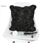 3D Roses Flower Design Satin Bedroom Wedding Party Cushion Covers / Throw pillow covers 16x16 inches (41x41cm) - Image 7