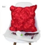 3D Roses Flower Design Satin Bedroom Wedding Party Cushion Covers / Throw pillow covers 16x16 inches (41x41cm) - Image 8