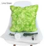 3D Roses Flower Design Satin Bedroom Wedding Party Cushion Covers / Throw pillow covers 16x16 inches (41x41cm) - Image 10