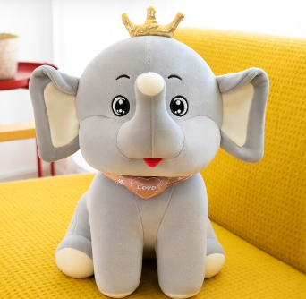 Crown Elephant Toys Plush Elephant Toys Best Kids Gift (55 cm) Soft Like Big Teddy Bear