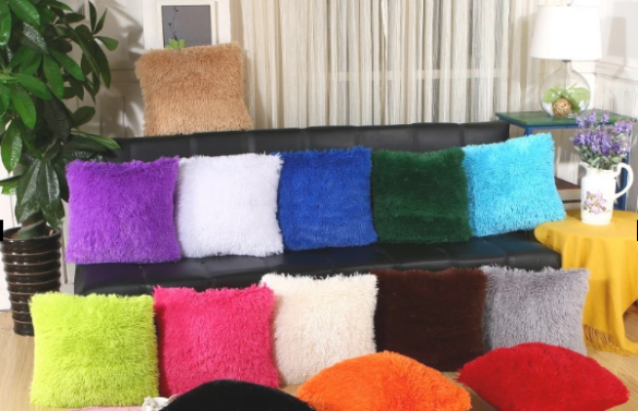 Plush Fur Cushion Covers Home Decor Sofa Cushion Covers / Throw pillow covers 16x16 and 18x18 inches (42x42cm)