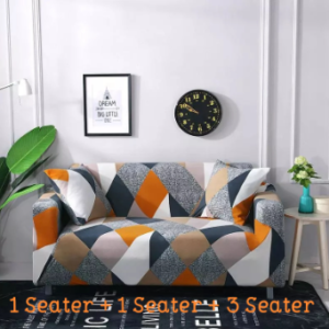 Orange Gray Mix Sofa Cover Full Set Single Seat Two Seat Three Seat Elastic Full Sofa Cover Couch Slipcover