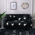 Black & White Triangle Design Sofa Cover Full Set Single Seat Two Seat Three Seat Elastic Full Sofa Cover Couch Slipcover