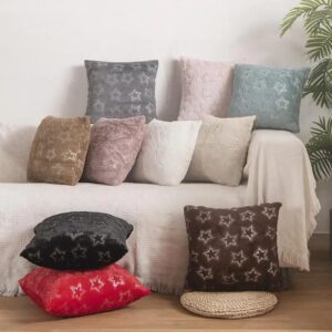 Star Design Plush Cushion Covers Fur Cushion Covers Pillow Covers Home Decor Sofa Cushion Covers/Throw pillow covers 16x16 inches (42x42cm)