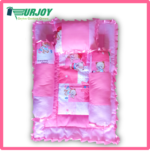Baby Cot Sheet Bed With Two Roll Pillow and Head Pillow 4 in 1 Full set Baby Gift