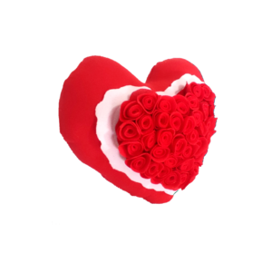 Roses Flower Heart Shape Pillows / Heart Pillow / Gifts for Girlfriend 12 inch x 12 inch