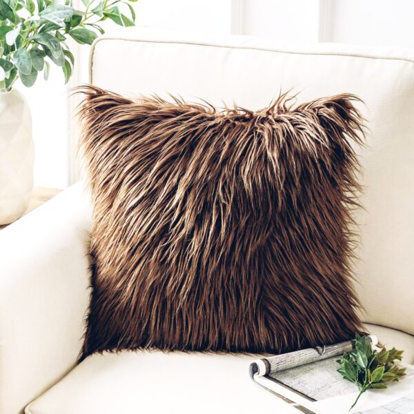 Fluffy Faux Fur Cushion Covers /Throw Pillow Covers 17x17 inches (43x43cm)